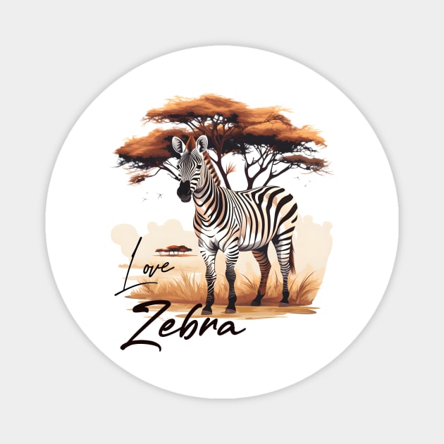 Happy Zebra Magnet by zooleisurelife